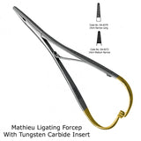 Dental Mathieu Needle Holder Clamping Forceps Serrated Tip
