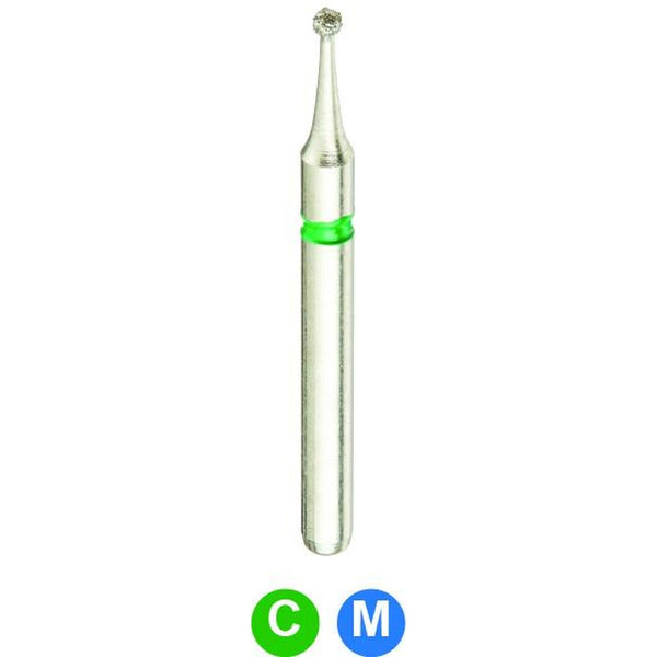 CROSSTECH Multi-Use Dental Diamond Burs - 5 Pack, Round 801/029F Fine Grit