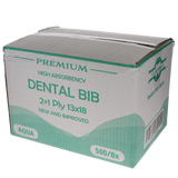 Disposable Bibs, 2+1 Ply, 13" x 18", 500/Pk