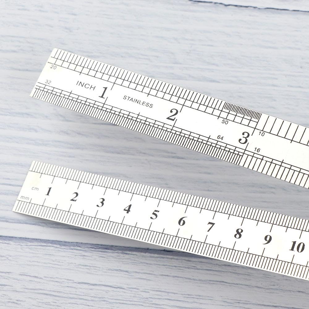 Stainless Steel Ruler 15 Cm 6 Inch Metal Ruler Double Sided – John ...