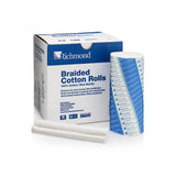 Braided Cotton Rolls, Large, 1/2" x 6", 100/Pk, Medium, 3/8" x 4",250/Pk