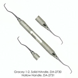 Dent Art Gracey Curettes Periodontal 1-2 Hollow Handle Double-Ended Instrument