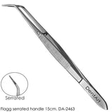 Dent Art College Plier Curved Serrated With Narrow tip  Stainless Steel