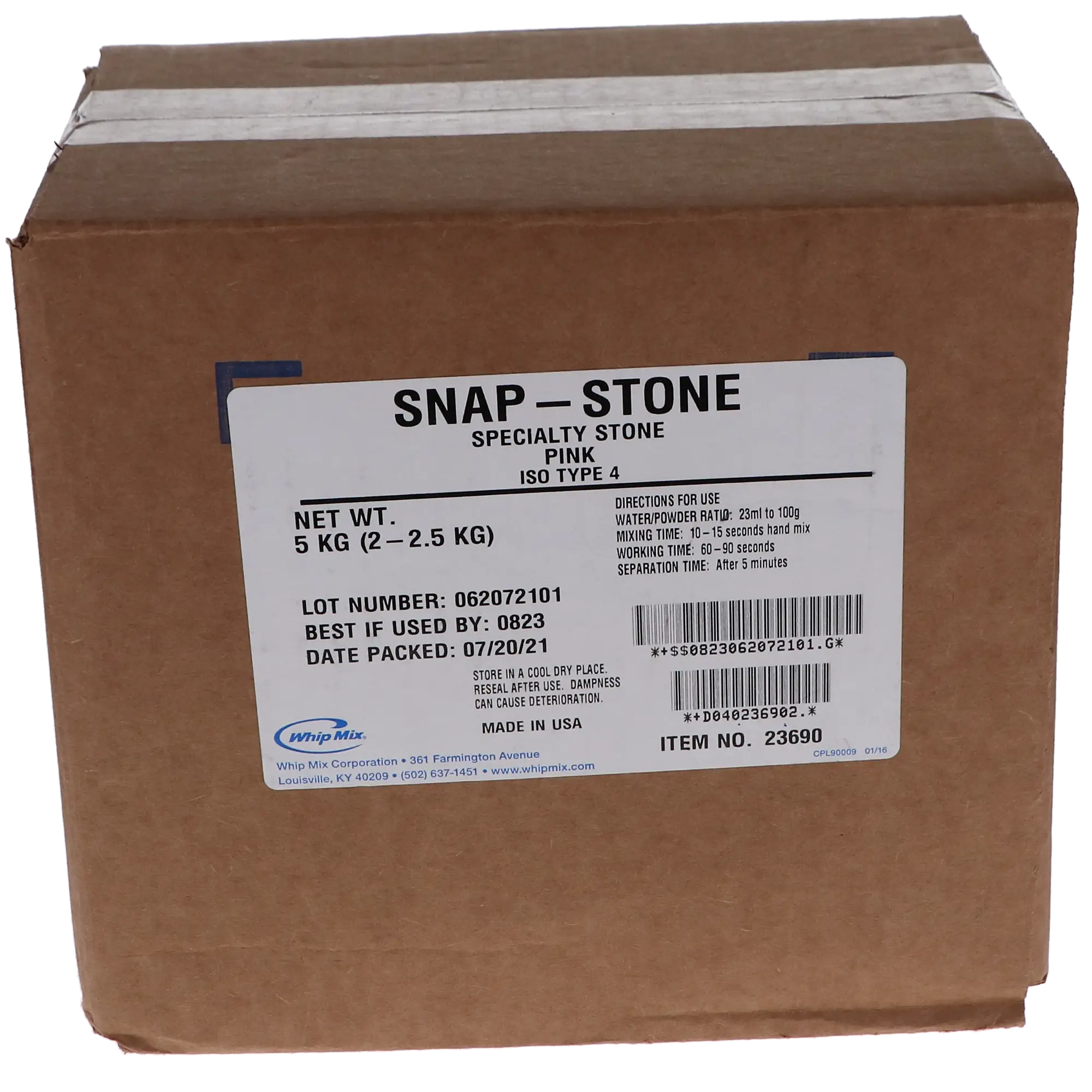 Snap-Stone, Type IV, 11 lbs, Pink, 1/Pk, 23690