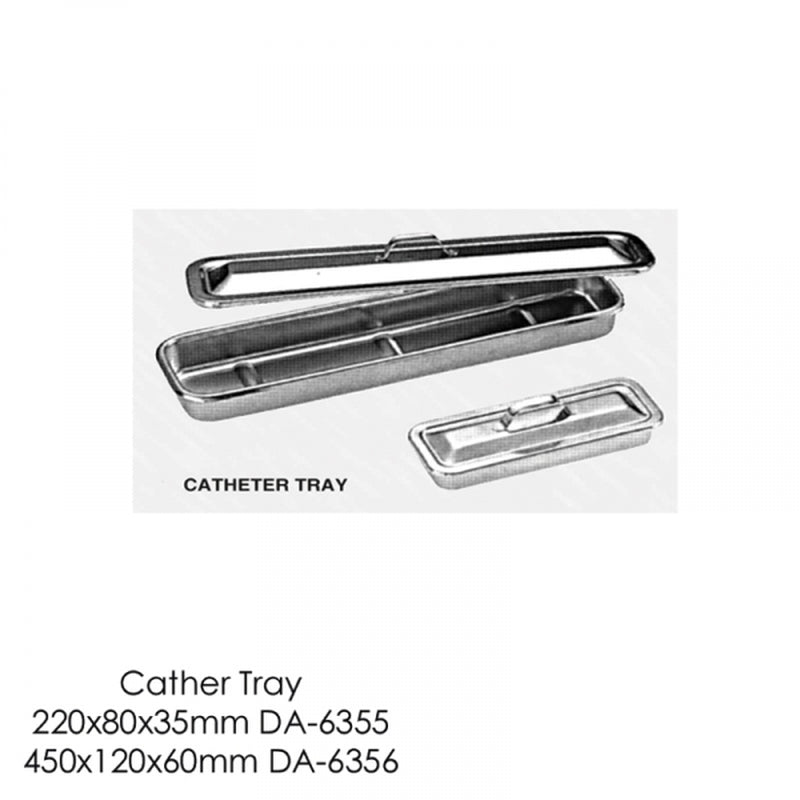 Catheter Tray With Lid, Stainless Steel