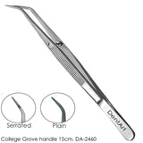 DentalArt College Plier #17 Curved Serrated Tips With Lock Stainless Steel