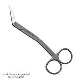 Dental Surgical Locklin Scissors Angulated 16 cm, Open Handle