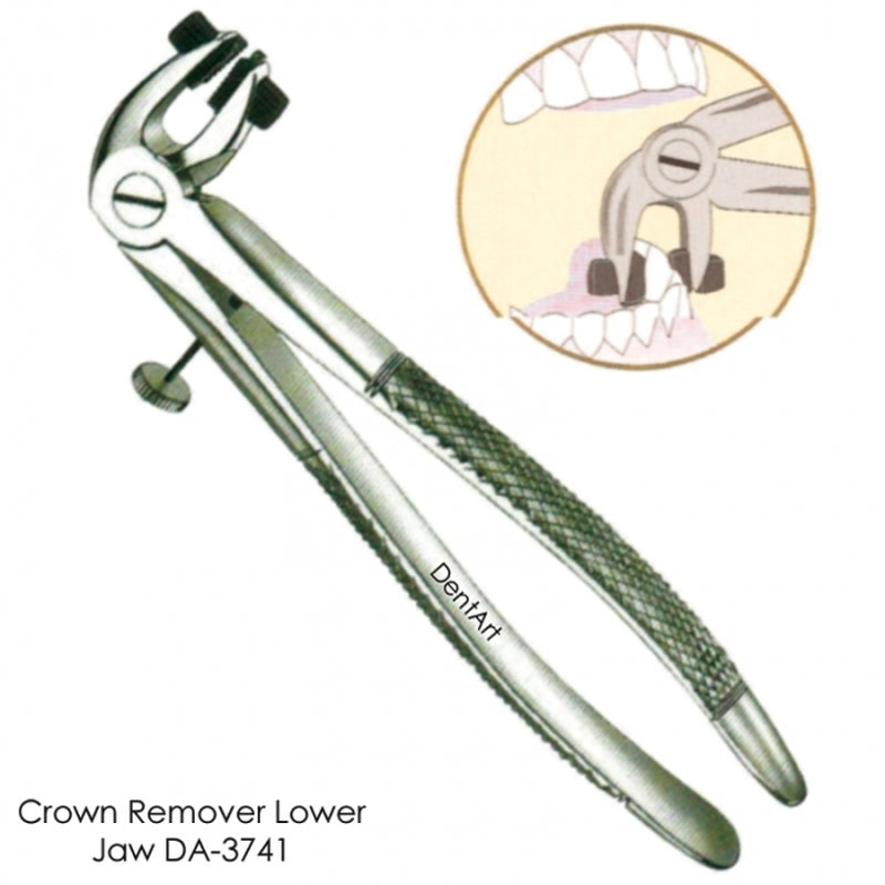 Crown Removing Forceps w/ Rubber Jaws - UK type
