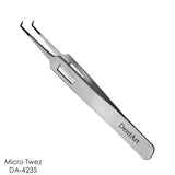 Dent Art Stainless Steel Micro Tweezers with Curved Tip