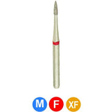 A23 390-010 Multi-Use Dental Diamond Burs (Silver Shank) - Round Tip